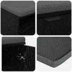 Flurbank mit Kissen mit Regal Schwarze Eiche 60 x 38 x 46 cm