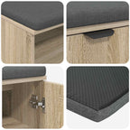 Flurbank mit Kissen mit Regal Sonoma-Eiche 60 x 38 x 46 cm