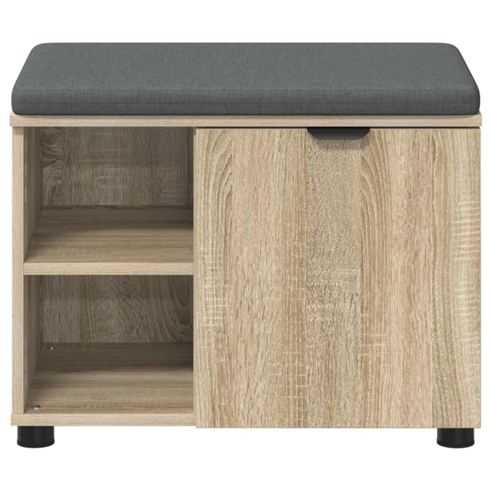 Flurbank mit Kissen mit Regal Sonoma-Eiche 60 x 38 x 46 cm