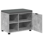 Flurbank mit Kissen mit Regal mit Tür Betongrau 60 x 38 x 46 cm