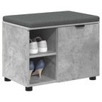 Flurbank mit Kissen mit Regal mit Tür Betongrau 60 x 38 x 46 cm