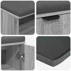 Flurbank mit Kissen mit Regal Graues Sonoma 60 x 38 x 46 cm