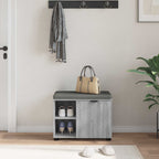 Flurbank mit Kissen mit Regal Graues Sonoma 60 x 38 x 46 cm