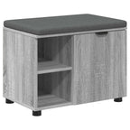 Flurbank mit Kissen mit Regal Graues Sonoma 60 x 38 x 46 cm