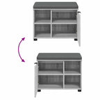 Flurbank mit Kissen mit Regal Graues Sonoma 60 x 38 x 46 cm