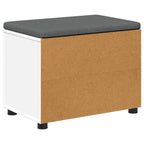Flurbank mit Kissen mit Regal mit Speicher Weiß 80 x 38 x 46 cm