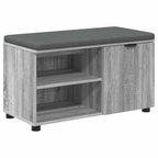Flurbank mit Kissen mit Regal Graues Sonoma 80 x 38 x 46 cm