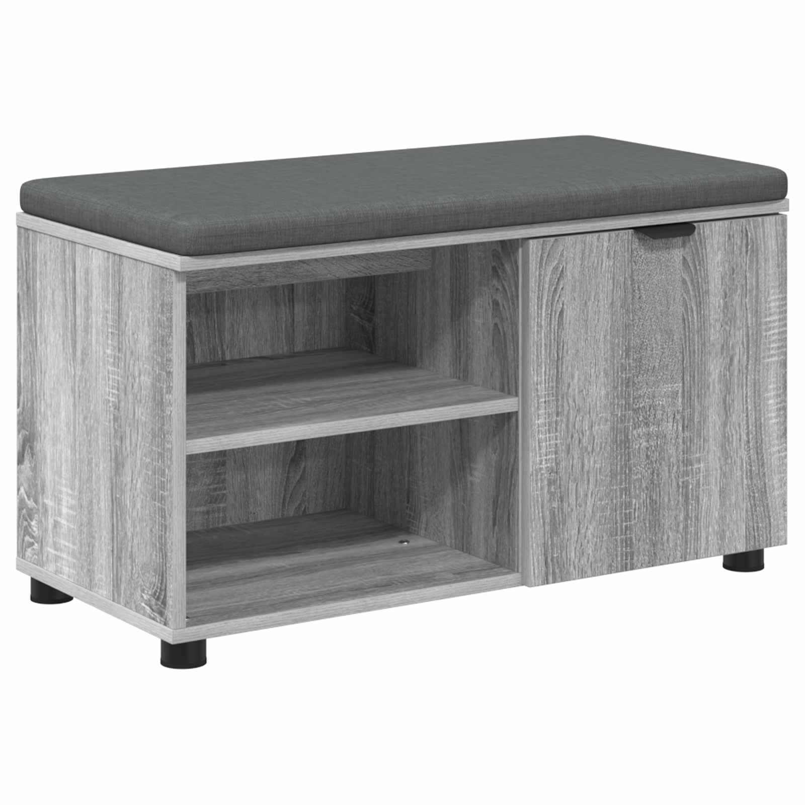Flurbank mit Kissen mit Regal Graues Sonoma 80 x 38 x 46 cm