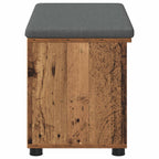 Flurbank mit Kissen mit Regal mit Tür Altholz 80 x 38 x 46 cm