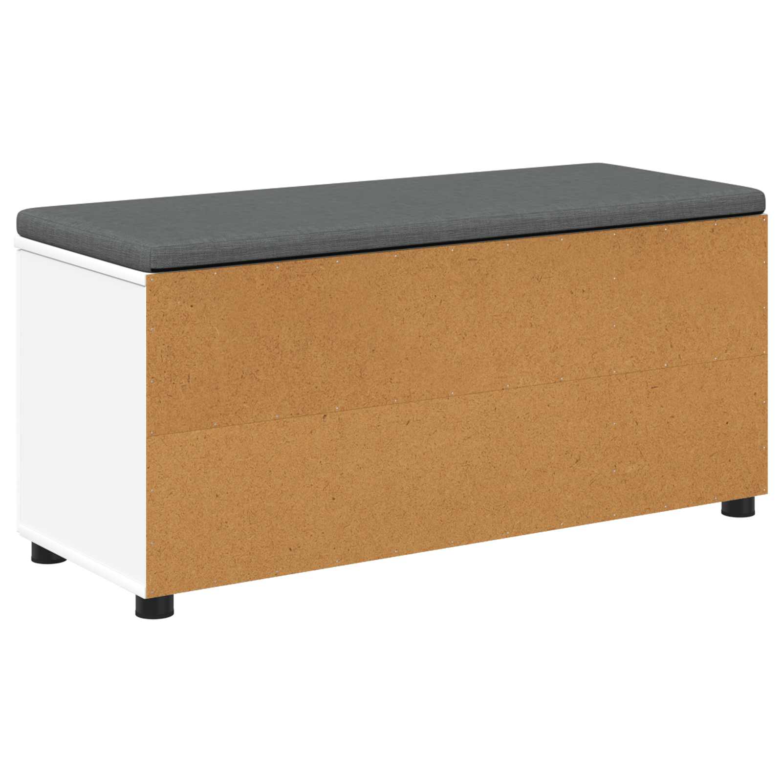 Flurbank mit Kissen mit Regal mit Tür Weiß 100 x 38 x 46 cm