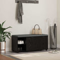 Flurbank mit Kissen mit Regal Schwarze Eiche 100 x 38 x 46 cm