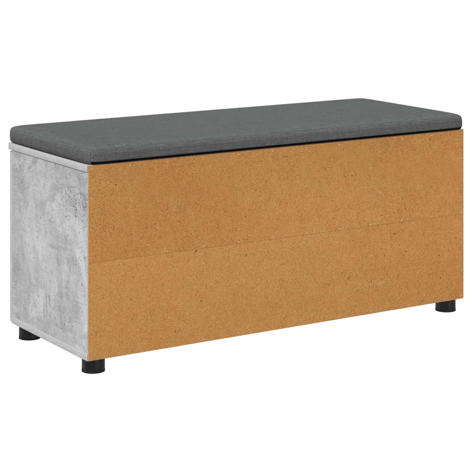 Flurbank mit Kissen mit Regal Betongrau 100 x 38 x 46 cm