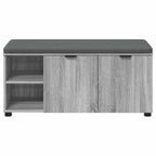 Flurbank mit Kissen mit Regal Graues Sonoma 100 x 38 x 46 cm