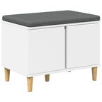 Flurbank Weiß 60 x 38 x 46 cm Holzwerkstoff und Stoff