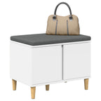 Flurbank Weiß 60 x 38 x 46 cm Holzwerkstoff und Stoff
