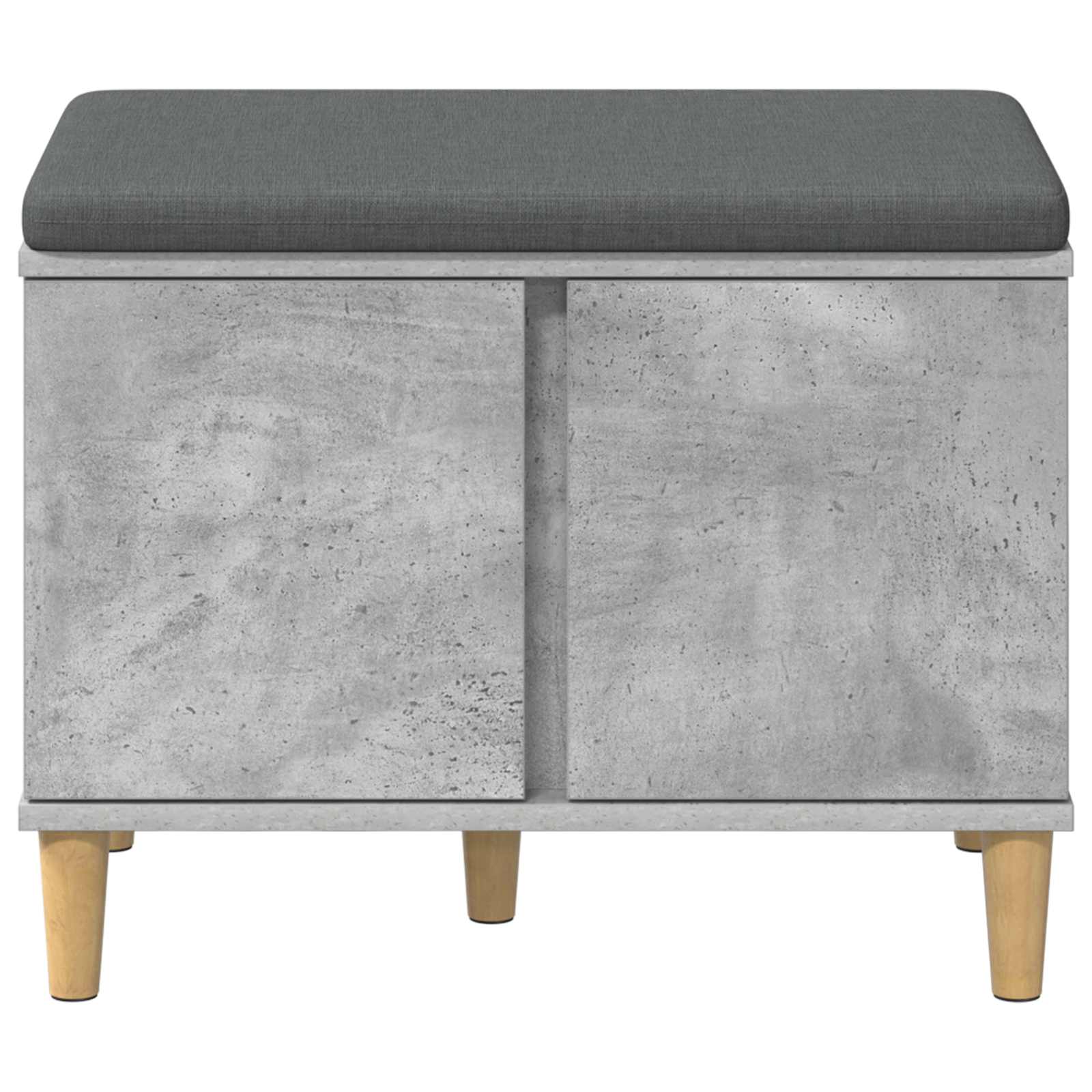Flurbank mit Kissen mit Speicher Betongrau 60 x 38 x 46 cm