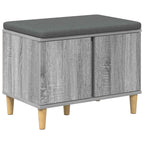 Flurbank mit Kissen mit Speicher Graues Sonoma 60 x 38 x 46 cm