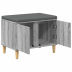 Flurbank mit Kissen mit Speicher Graues Sonoma 60 x 38 x 46 cm