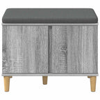 Flurbank mit Kissen mit Speicher Graues Sonoma 60 x 38 x 46 cm