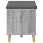 Flurbank mit Kissen mit Speicher Graues Sonoma 60 x 38 x 46 cm