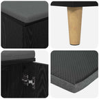 Flurbank mit Kissen mit Speicher Schwarze Eiche 80 x 38 x 46 cm