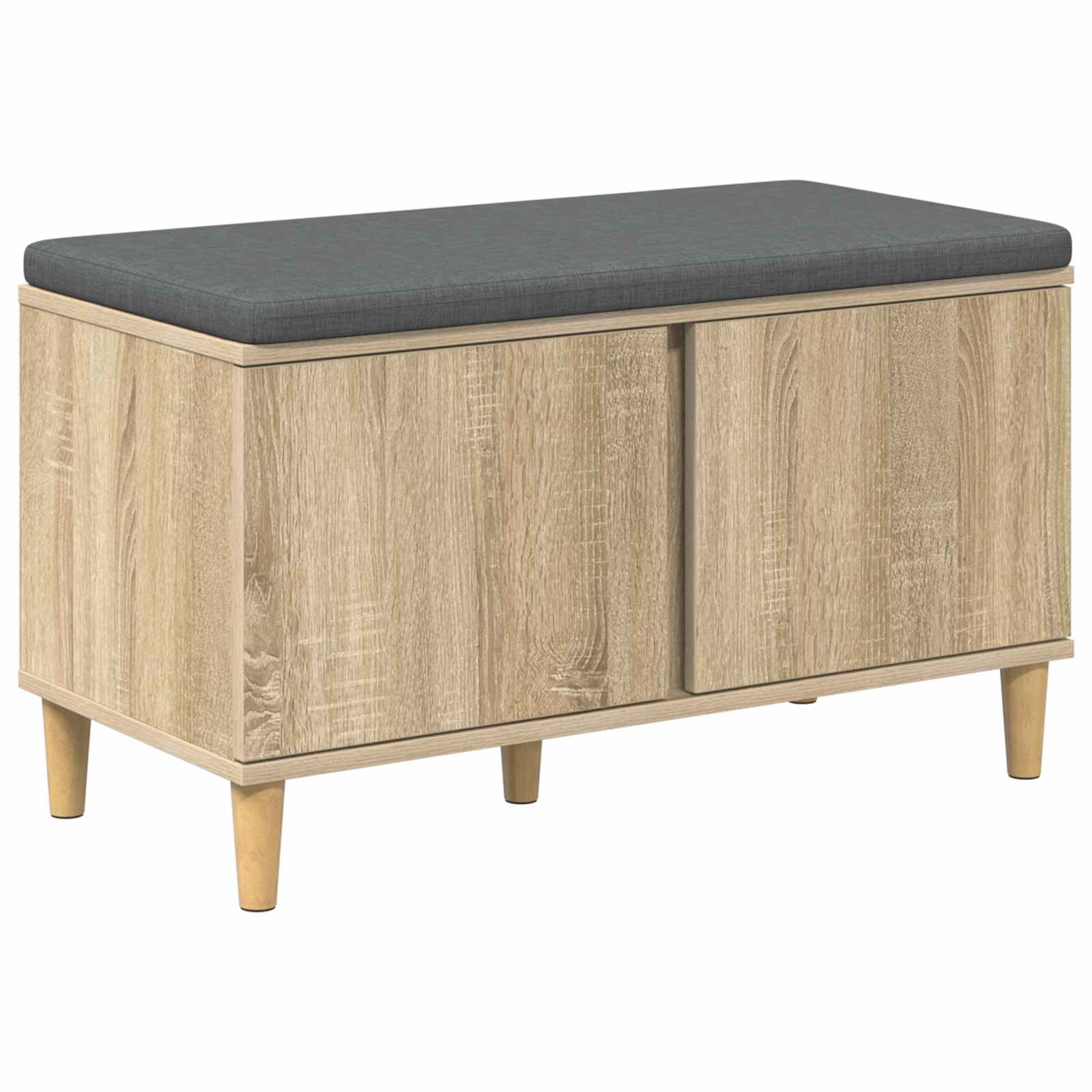 Flurbank mit Kissen mit Speicher Sonoma-Eiche 80 x 38 x 46 cm