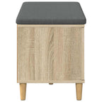 Flurbank mit Kissen mit Speicher Sonoma-Eiche 80 x 38 x 46 cm