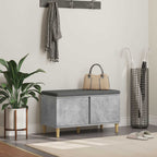 Flurbank mit Kissen mit Speicher Betongrau 80 x 38 x 46 cm