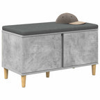 Flurbank mit Kissen mit Speicher Betongrau 80 x 38 x 46 cm