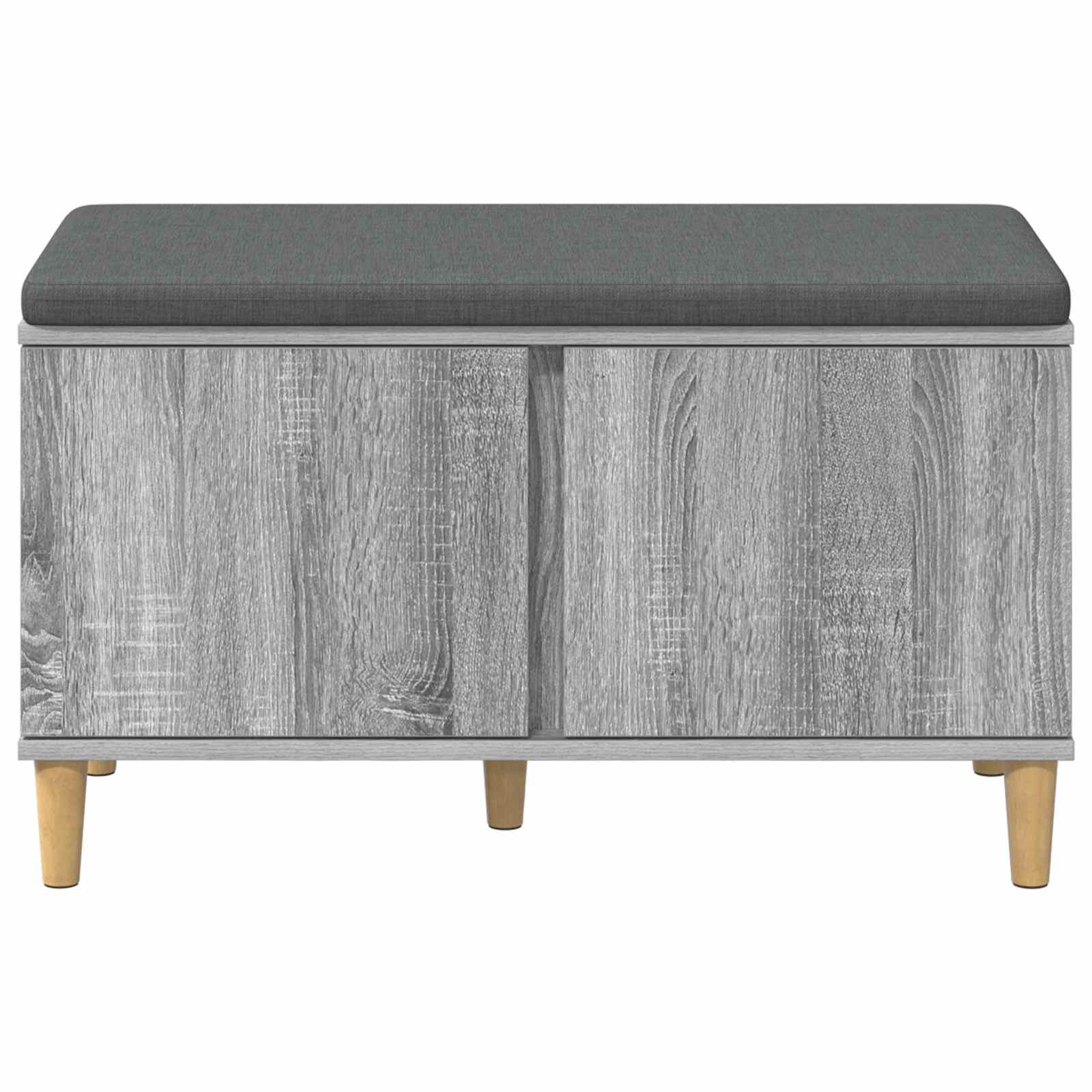 Flurbank mit Kissen mit Speicher Graues Sonoma 80 x 38 x 46 cm