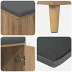 Flurbank mit Kissen mit Speicher Artisan-Eiche 80 x 38 x 46 cm