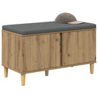 Flurbank mit Kissen mit Speicher Artisan-Eiche 80 x 38 x 46 cm