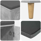 Flurbank mit Kissen mit Speicher Betongrau 100 x 38 x 46 cm