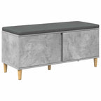 Flurbank mit Kissen mit Speicher Betongrau 100 x 38 x 46 cm