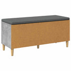 Flurbank mit Kissen mit Speicher Betongrau 100 x 38 x 46 cm