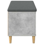 Flurbank mit Kissen mit Speicher Betongrau 100 x 38 x 46 cm