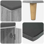 Flurbank mit Kissen mit Speicher Graues Sonoma 100 x 38 x 46 cm