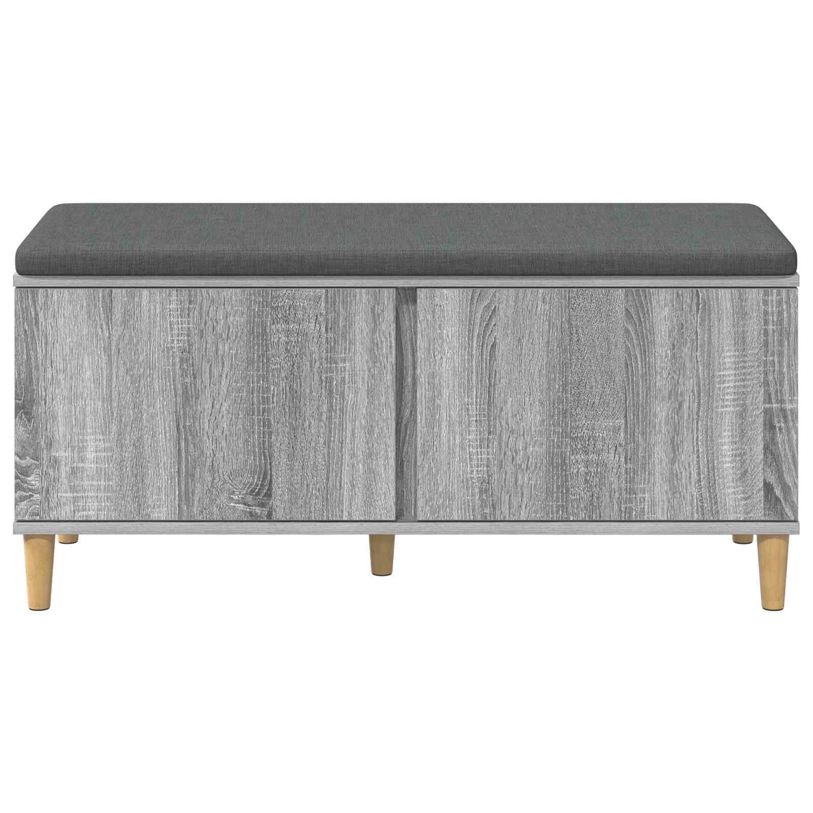 Flurbank mit Kissen mit Speicher Graues Sonoma 100 x 38 x 46 cm