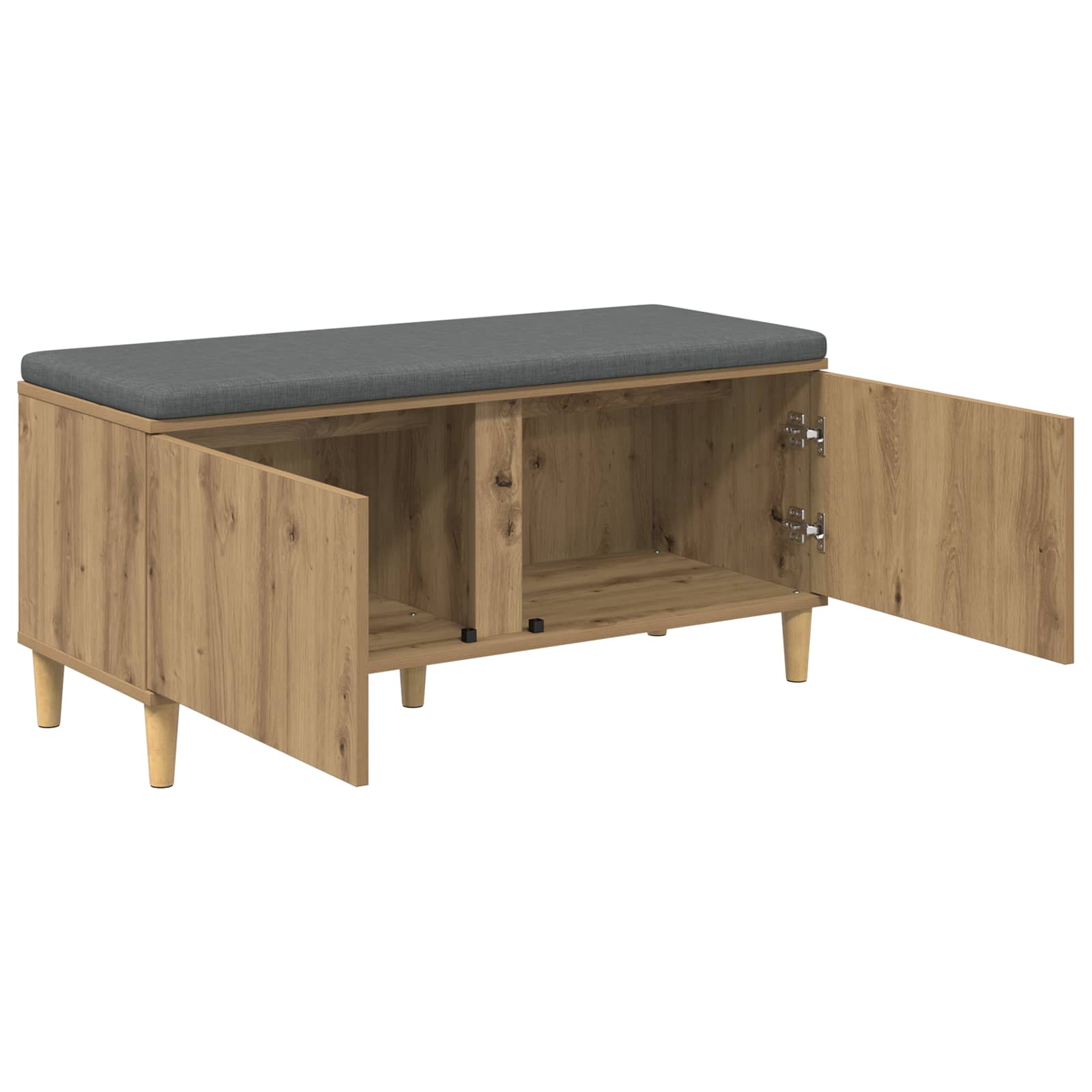 Flurbank mit Kissen mit Speicher Artisan-Eiche 100 x 38 x 46 cm