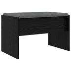 Flurbank mit Kissen Schwarz Eichen-Optik 63 x 38 x 40 cm