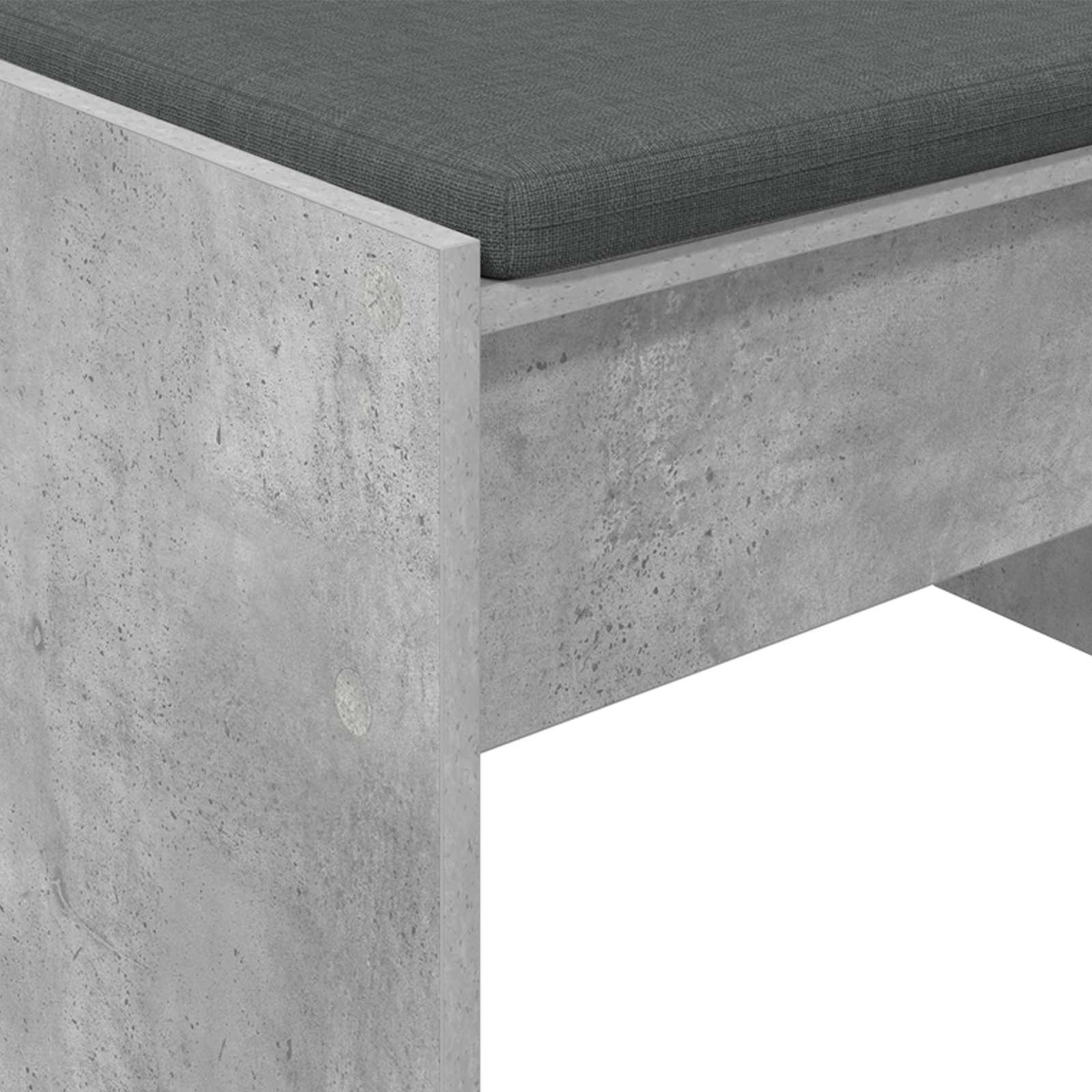 Flurbank mit Kissen Beton Grau 63 x 38 x 40 cm