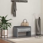 Flurbank mit Kissen Graues Sonoma 63 x 38 x 40 cm
