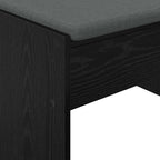 Flurbank mit Kissen Schwarz Eichen-Optik 83 x 38 x 40 cm