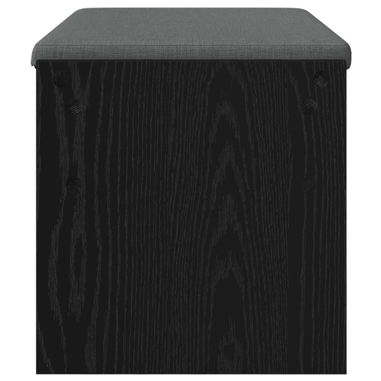Flurbank mit Kissen Schwarz Eichen-Optik 83 x 38 x 40 cm
