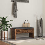 Flurbank mit Kissen Altholz 83 x 38 x 40 cm