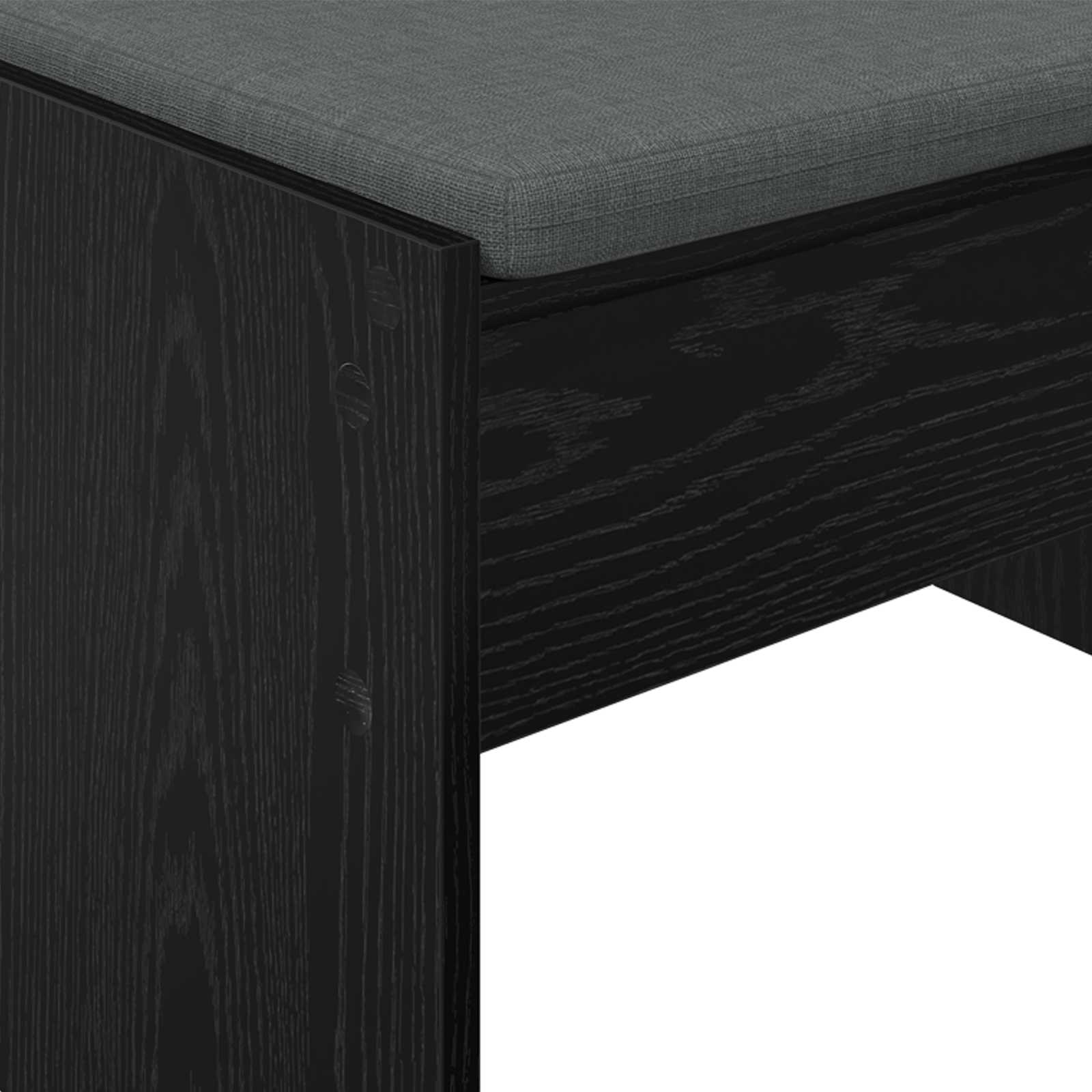Flurbank mit Kissen Schwarz Eichen-Optik 103 x 38 x 40 cm