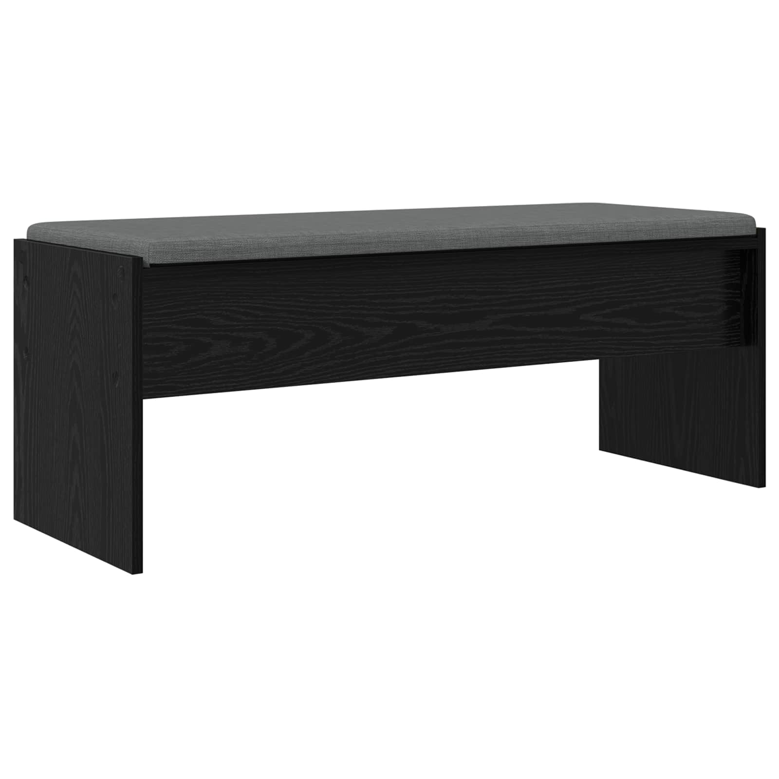 Flurbank mit Kissen Schwarz Eichen-Optik 103 x 38 x 40 cm