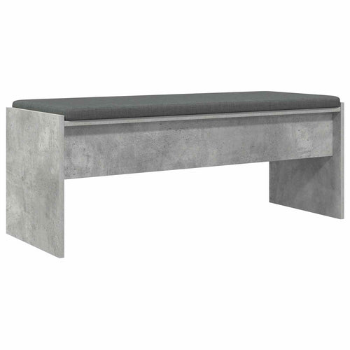 Flurbank mit Kissen Beton Grau 103 x 38 x 40 cm