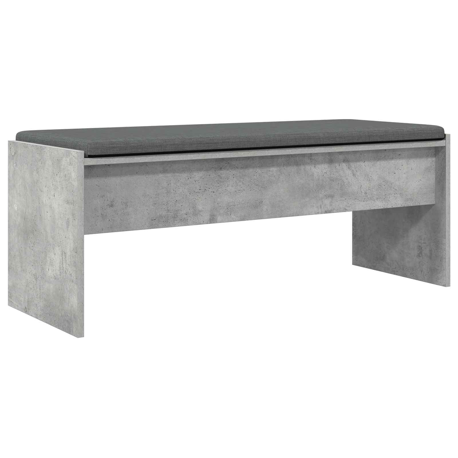 Flurbank mit Kissen Beton Grau 103 x 38 x 40 cm