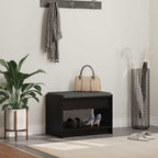 Flurbank mit Kissen mit Regal Schwarze Eiche 63 x 38 x 45 cm